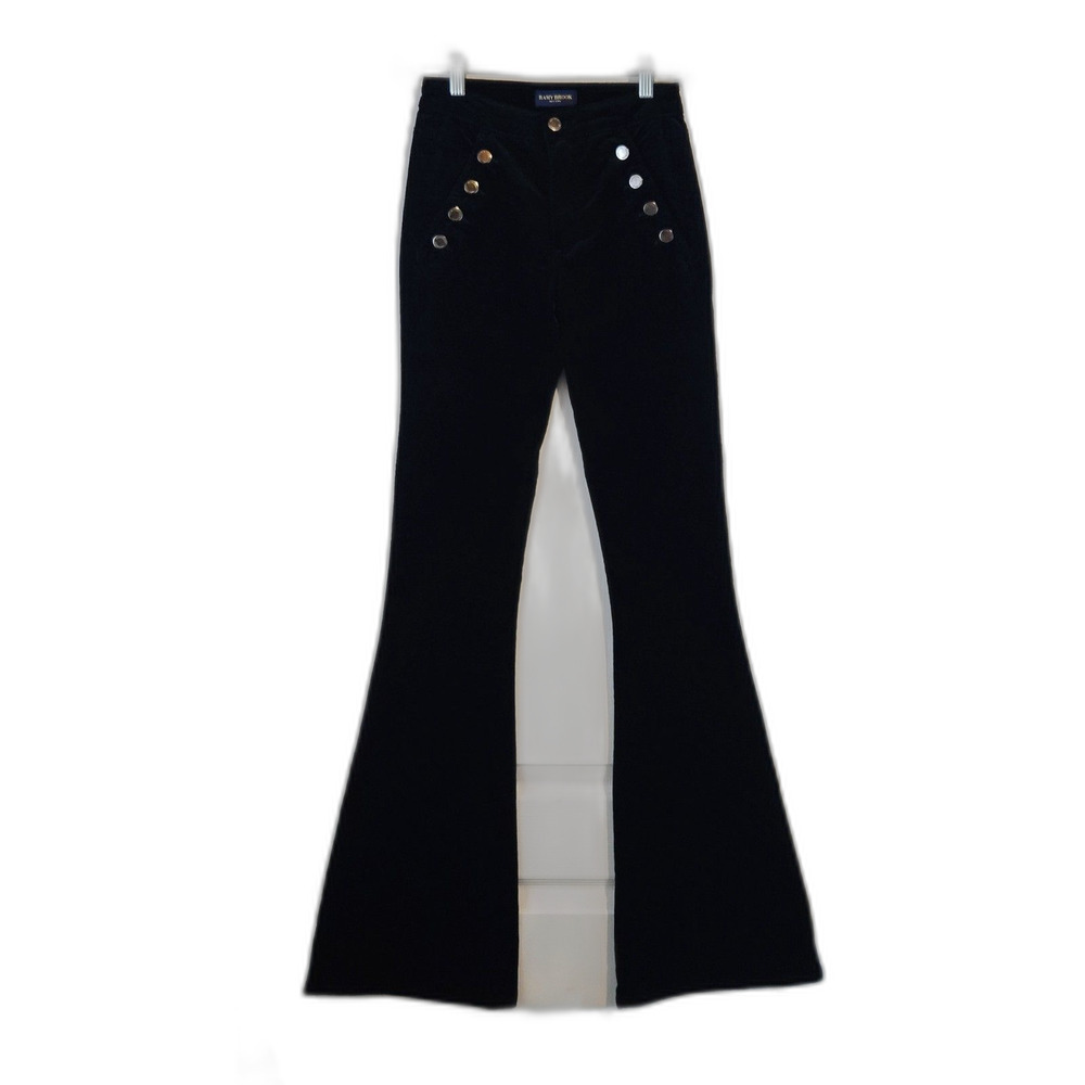 Ramy Brook Velvet Flare Sailor Pants 00 Sz 24 Tall Long $275 34" Inseam Helena